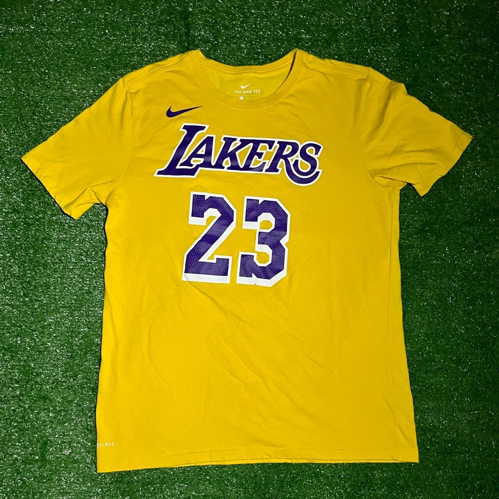 LeBron James LA Lakers Nike Yellow T-Shirt #23